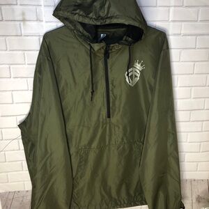 Green Lightweight Pullover Windbreaker